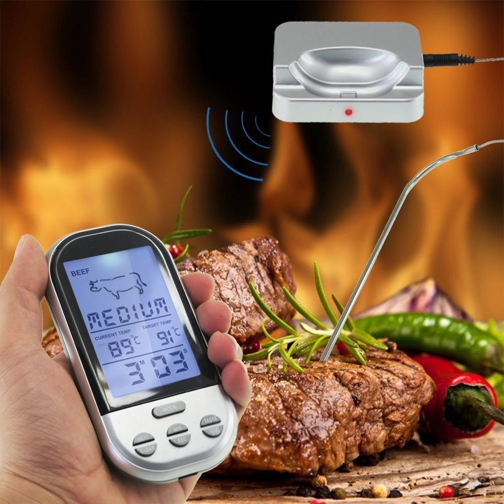 Digital Wireless Bluetooth Barbecue Grill Thermometer with Alarm (ESG11777)