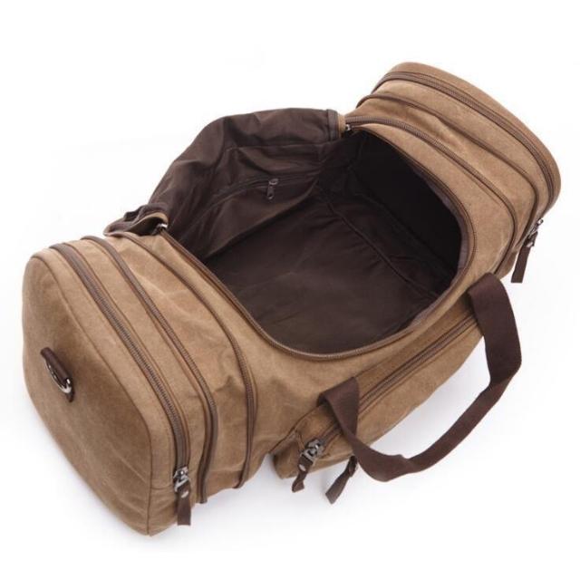  Duffle Travel Bag with Shoulder Strap Vintage Canvas Design (ESG11748)