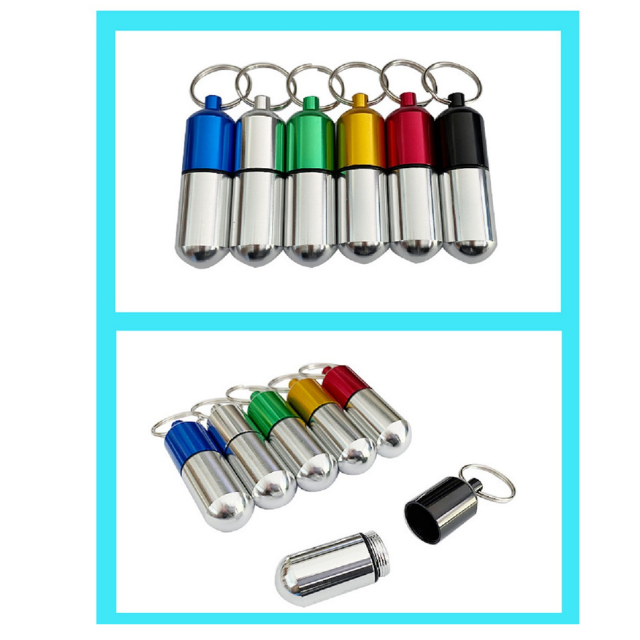 Camping Travel Kit Bottle Storage Medication Container Key Chain (ESG18361)
