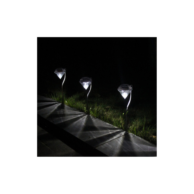 Pathway Lights Stainless Steel Solar Garden Lights Outdoor, Color Changing Diamond LED Solar Landscape (ESG11891)