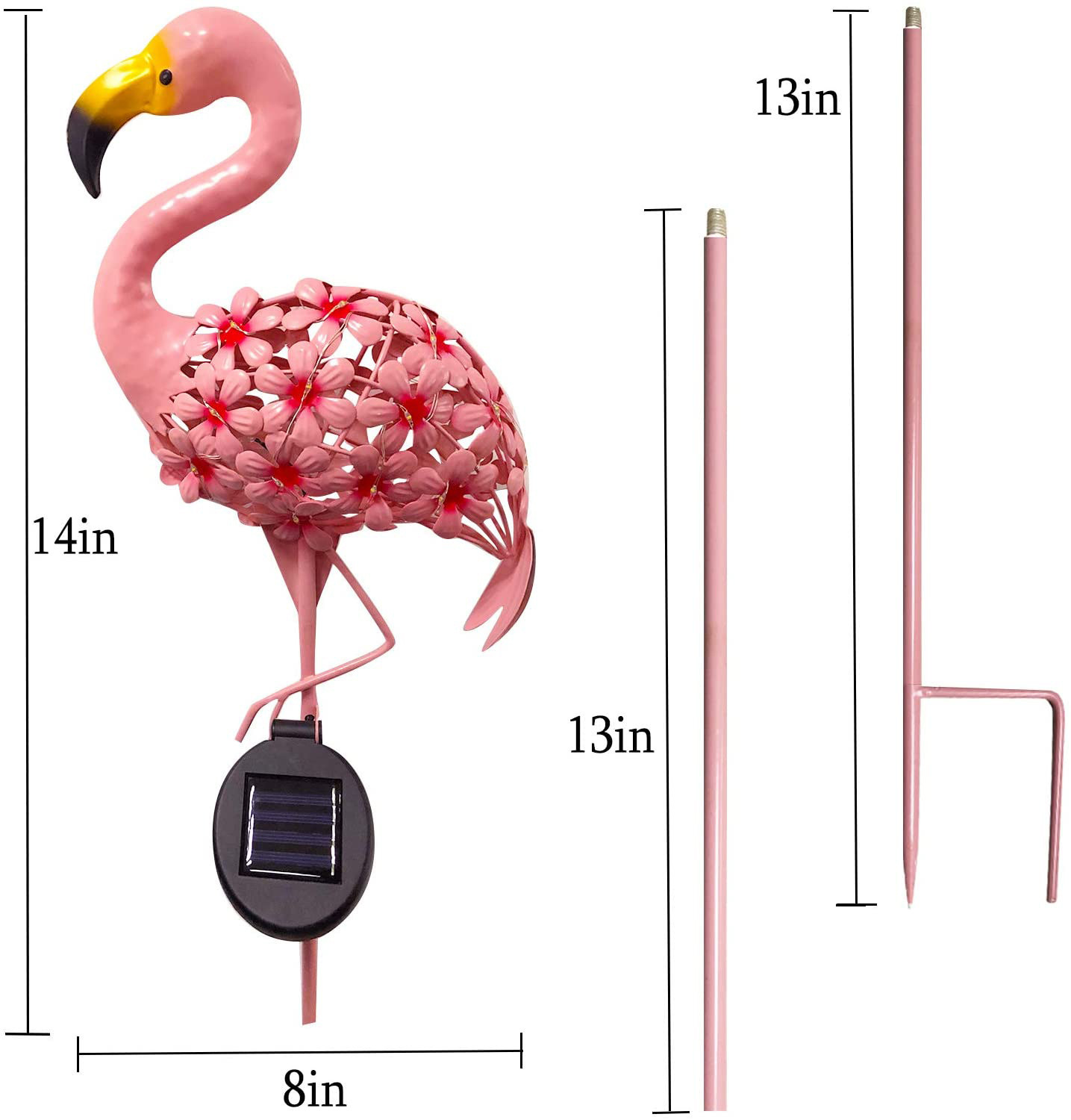 Outdoor LED Metal Flamingo Waterproof, Solar Stake Lights (ESG17906)
