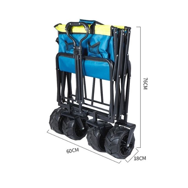 Collapsible Utility Wagon Adjustable Handle Outdoor Trolley (ESG19737)