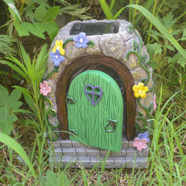 Garden Miniature Craft Solar LED Step Stone Door (ESG20508)