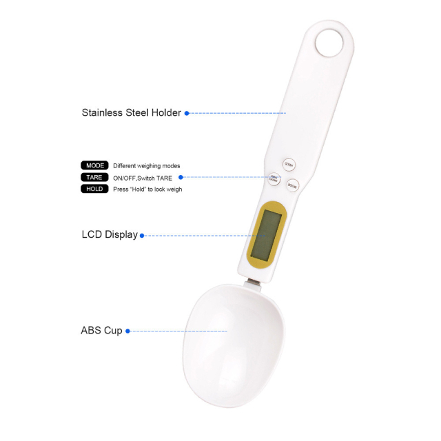 500g/0.5g Digital Measuring Spoons with Scale LCD Display (ESG11347)