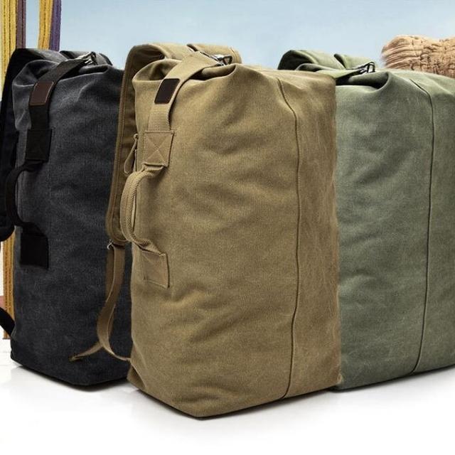 Lightweight Canvas Rucksack Backpack with Laptop Pockets (ESG11737)