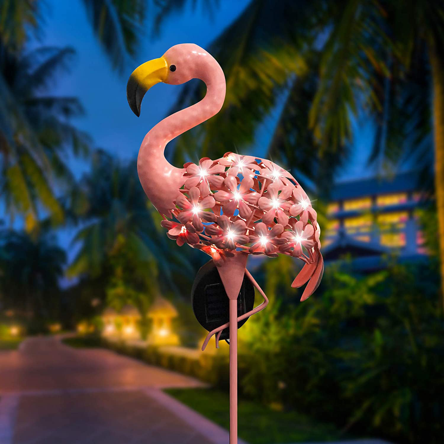 Outdoor LED Metal Flamingo Waterproof, Solar Stake Lights (ESG17906)