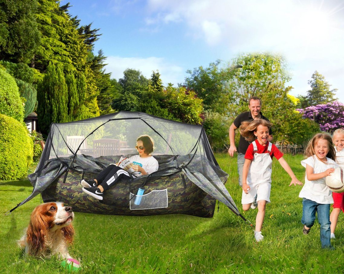 Inflatable 2-in-1 Airbed Tent Air Sofa with Canopy Camping Tent Air Bed (ESG15442)