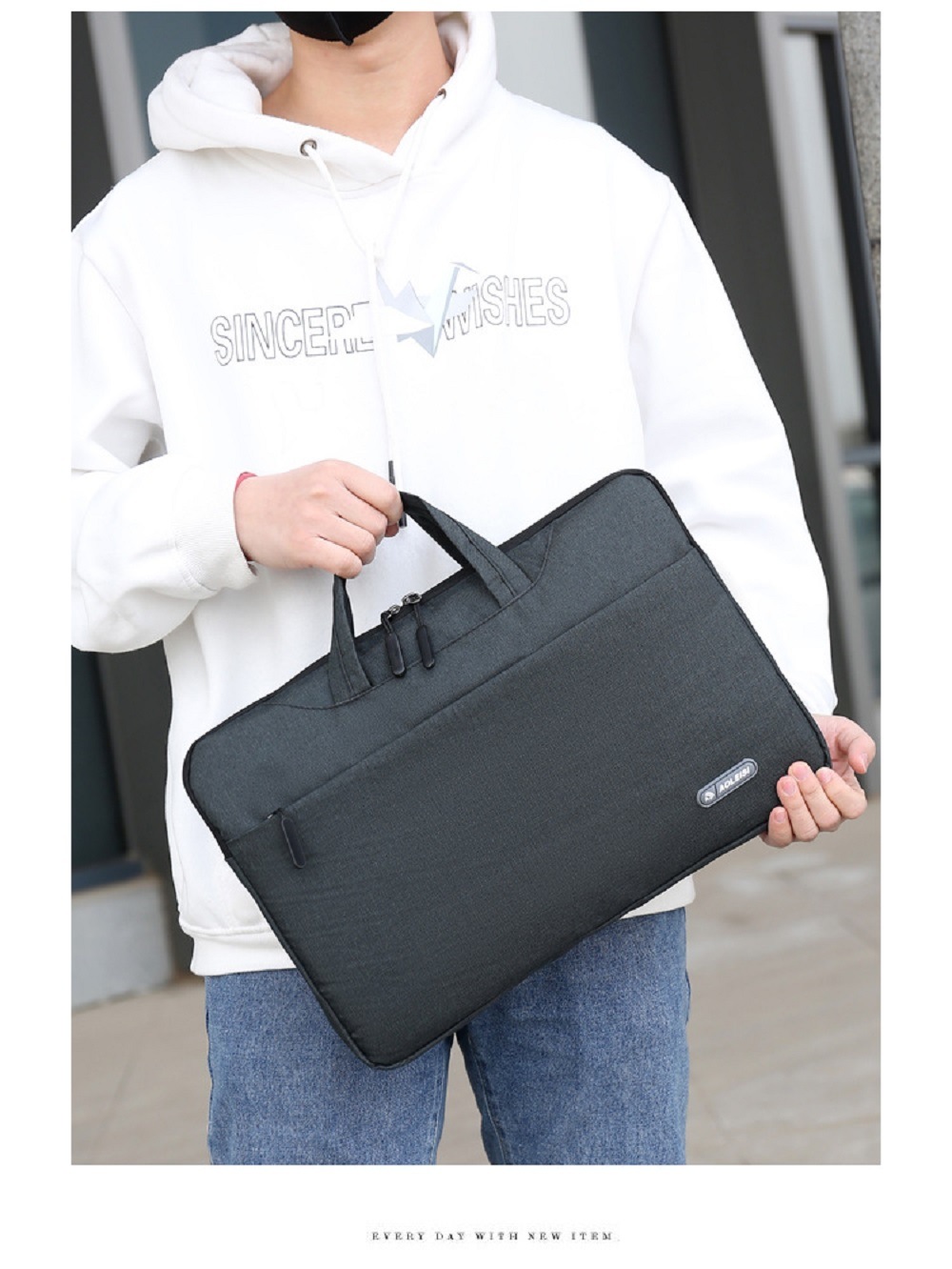 Water Repellent Fabric Laptop Handle Bag (ESG17820)