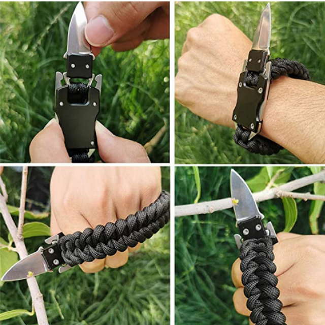 Bracelet Knife Paracord Tactical Steel Military Knife Hunting (ESG18268)