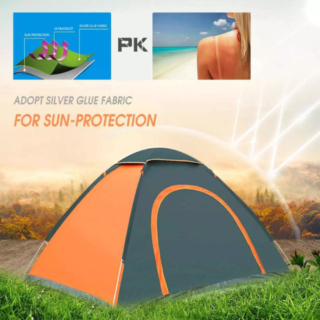 Outdoors Portable Shelter 2-3 Person Waterproof Camping Tent Quick Automatic Open (ESG16938)